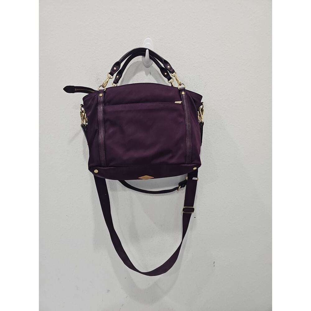 MZ Wallace Burgundy Toni Bedford Nylon W/ Leather Accent Shoulder Bag - Picture 5 of 12